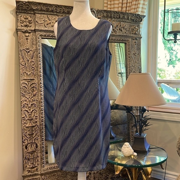 Burke Avenue optical illusion type sleeveless dress  with back zipper - Picture 1 of 7